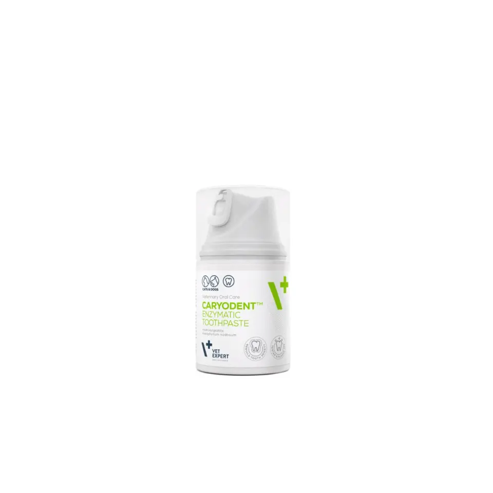 VET EXPERT Caryodent Enzymatic Toothpaste, pastă de dinți gel câini și pisici, anti-tartru, împrospătarea respirației, flacon, 50ml