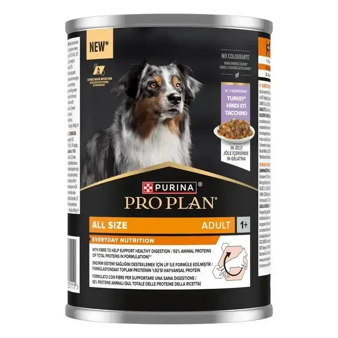 PRO PLAN EVERYDAY NUTRITION Adult, Curcan, toate taliile, hrana umeda pentru caini, 400 g