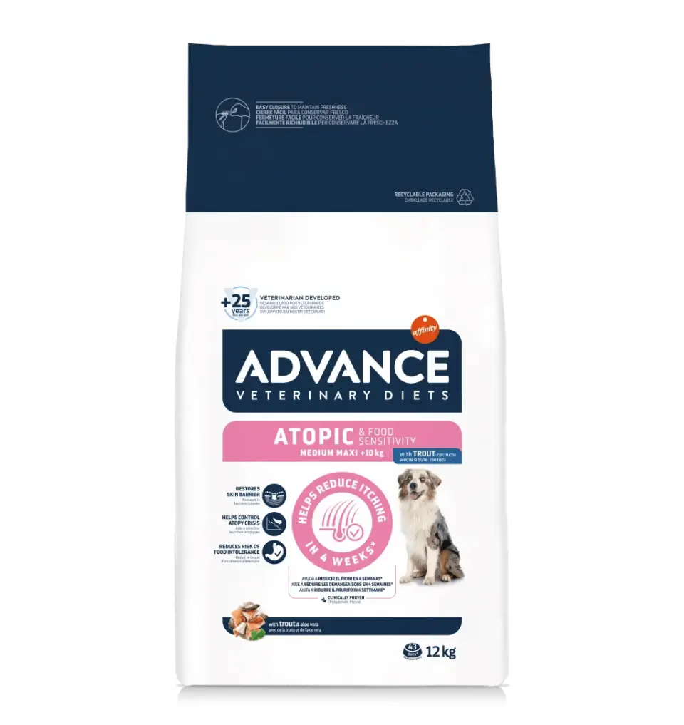 ADVANCE Veterinary Diets Dog Atopic Care, dietă veterinară, hrană uscată câini, afecțiuni dermatologice