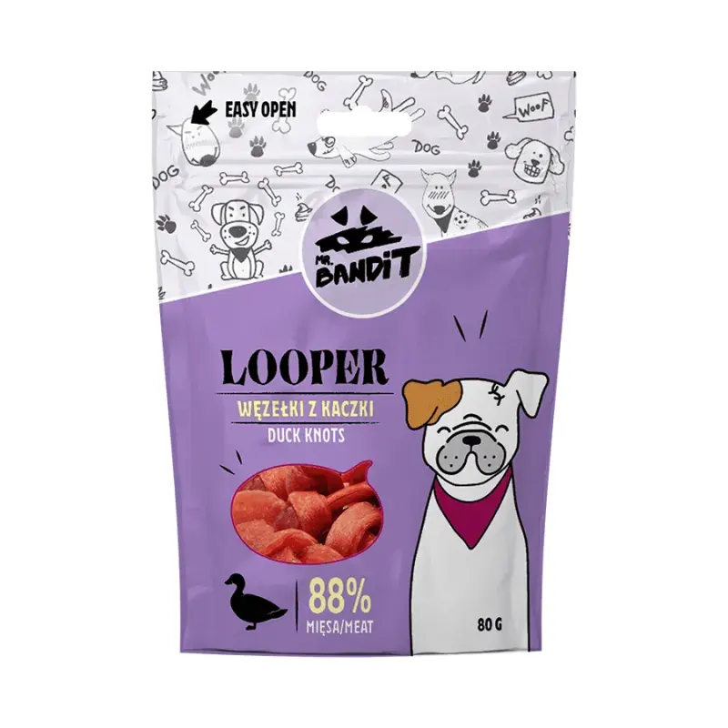 Recompense pentru caini Mr. Bandit Looper Kntos cu rata 80 gr