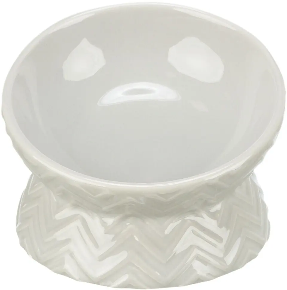 Trixie, castron ceramic ridicat ergonomic, taupe deschis, 0.15 L/ 13 cm