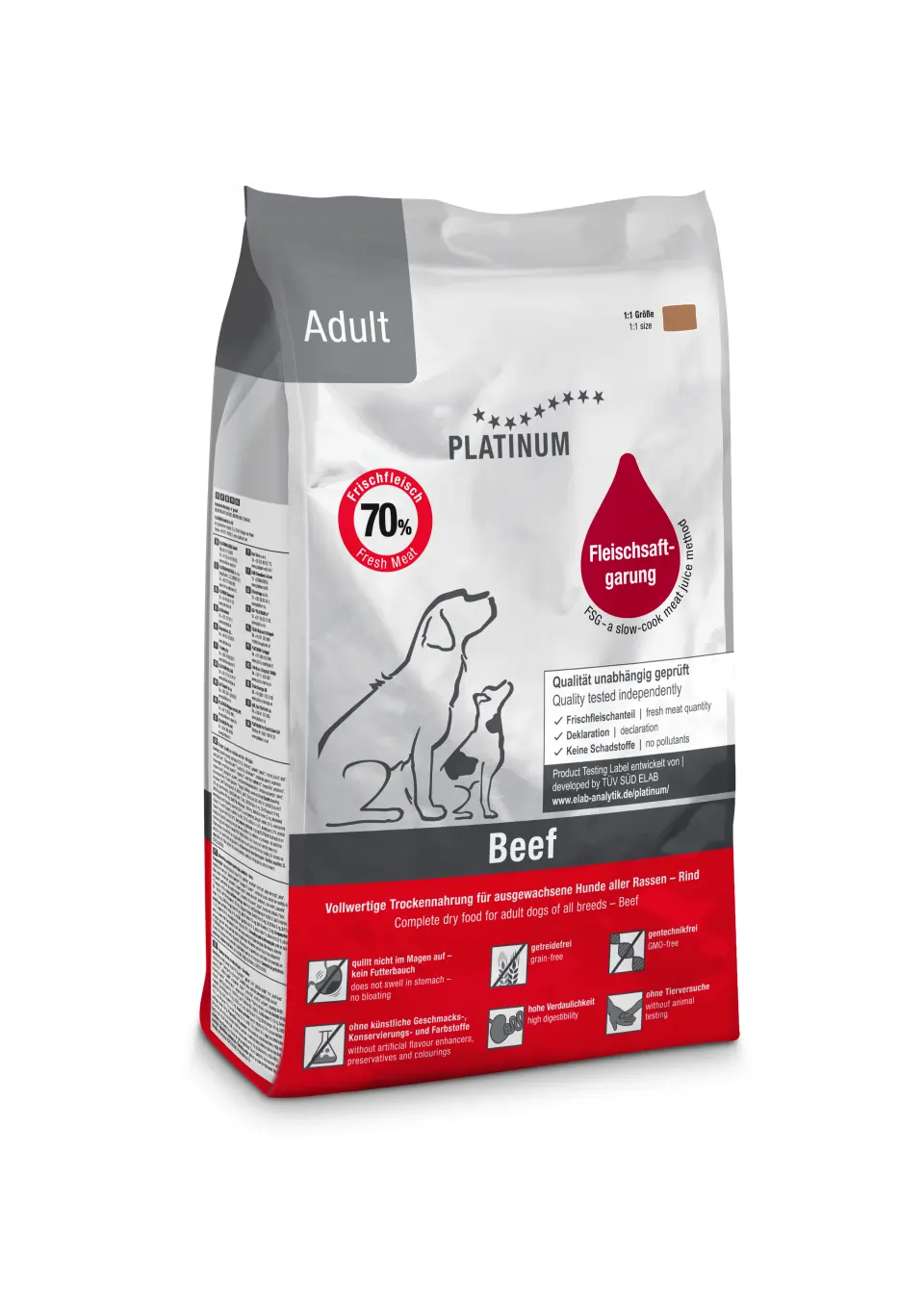 Hrana uscata caini, PLATINUM Dog Adult cu Vita, 1.5 kg