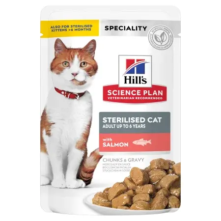 Hrana umeda pentru pisici Hill s SP Sterilised cu somon 85 gr