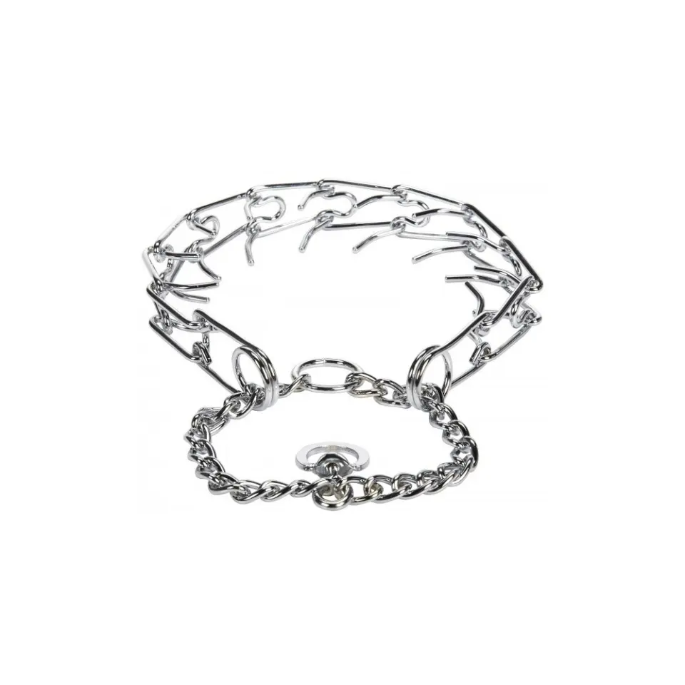 Zgarda metalica, argintie, ajustabila, 3 mm x 60 cm