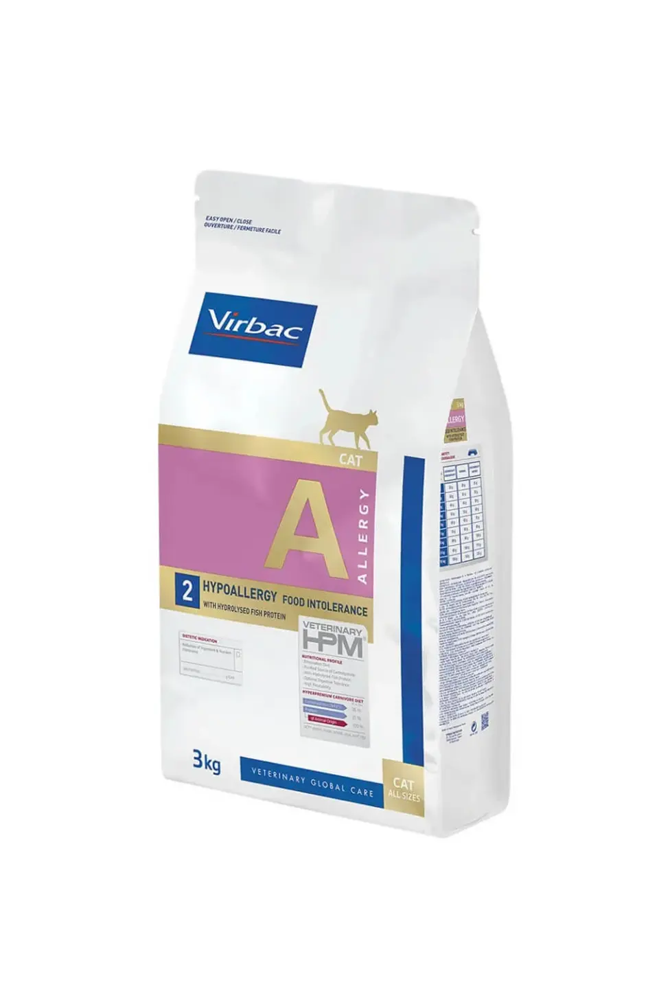 Hrana dietetica pentru pisici Virbac HPM Hypoallergy cu somon 3 kg
