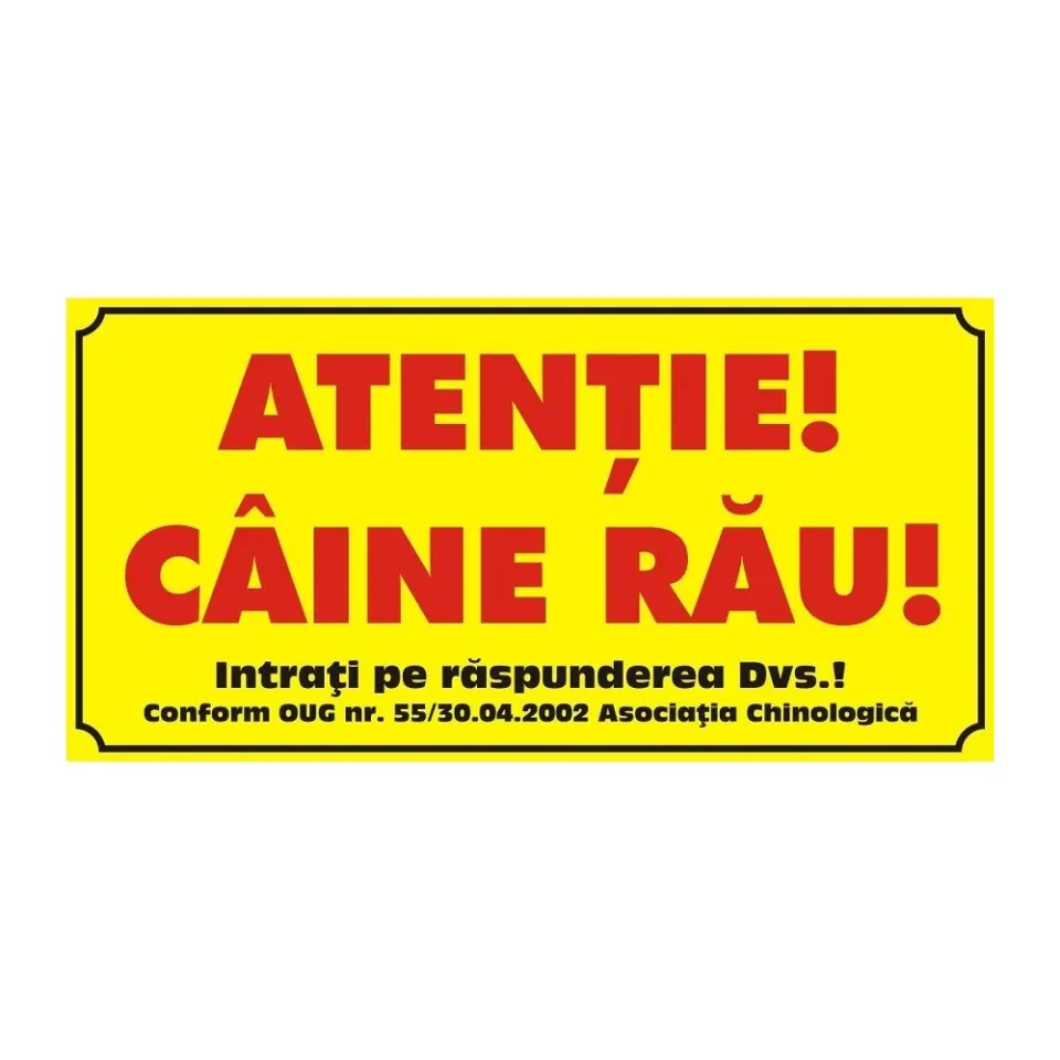 Placuta caine rau 10/20 cm galbena