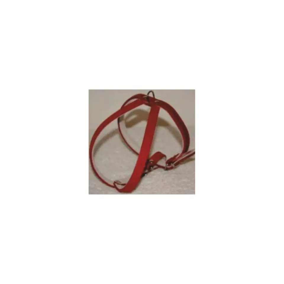 Ham din piele, rosu, reglabil, 33-43 cm
