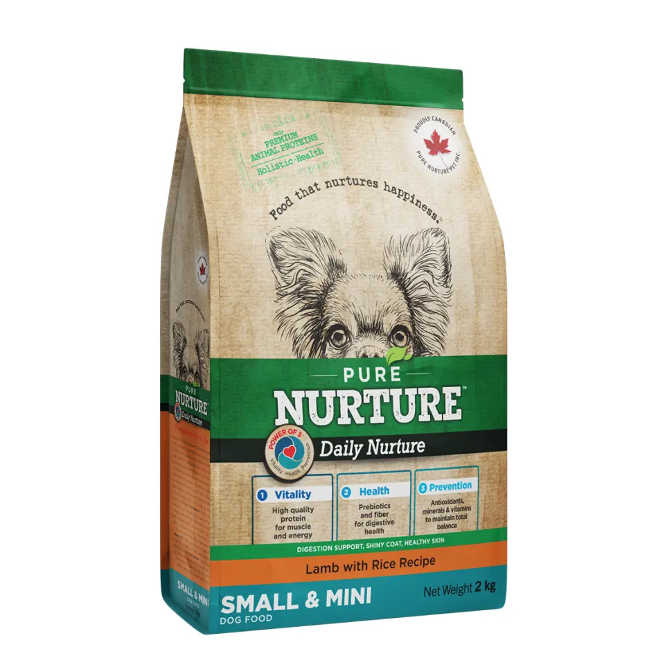 Hrana caini de talie mica si mini Pure Nurture, cu miel si orez, 2 kg
