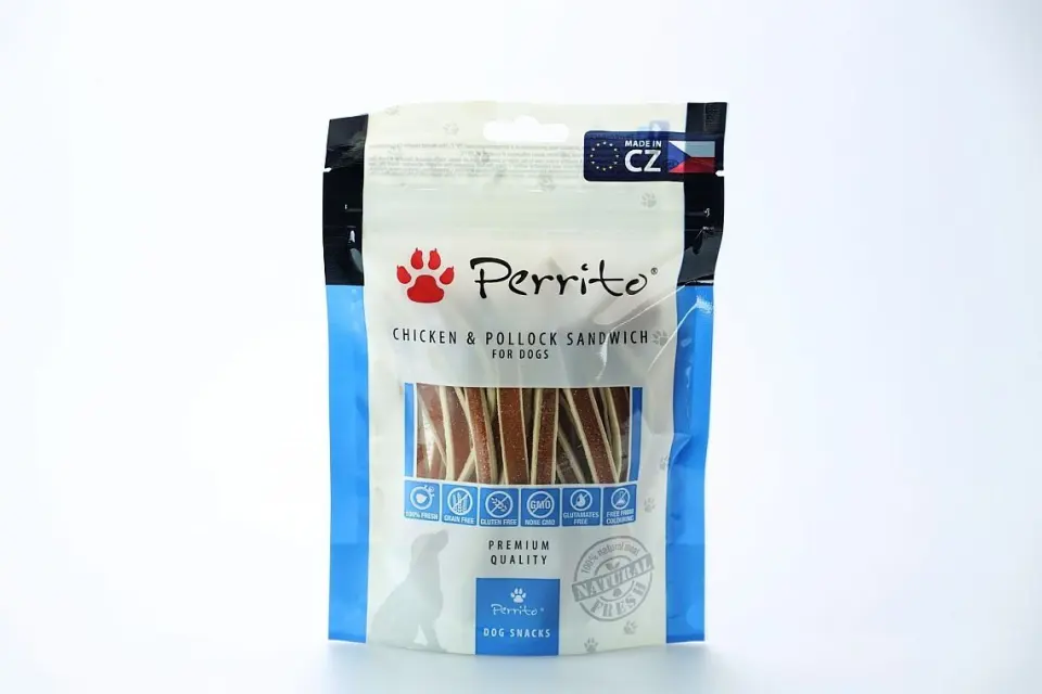 Recompense naturale pentru caini, Perrito, Pui si Cod, 100 g