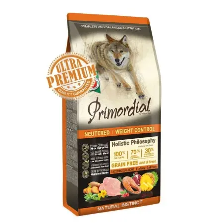 Primordial GF Holistic Dog Weight Control Adult cu Carne de Curcan si Somon, 12 kg