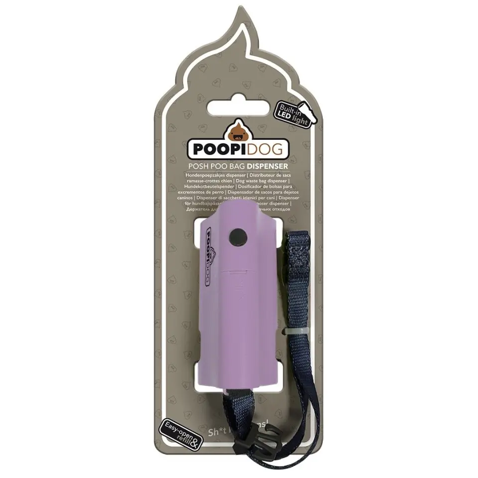 DuvoPlus Dispenser Pungi Igienice, cu LED, 8.5x4x6 cm, Mov