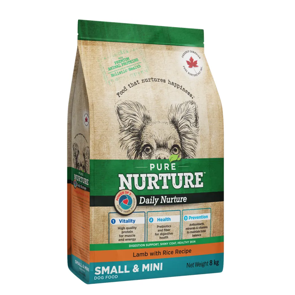 Hrana caini de talie mica si mini Pure Nurture, cu miel si orez, 8 kg