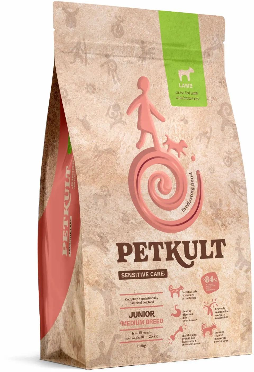 Hrana Uscata Caini, Petkult Sensitive Junior Medium, 1 kg