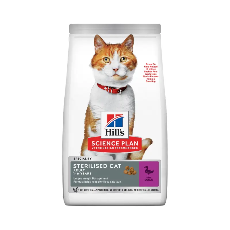 Hrana uscata pisici, Hill's Science Plan Feline Adult Sterilised Duck, 10 kg