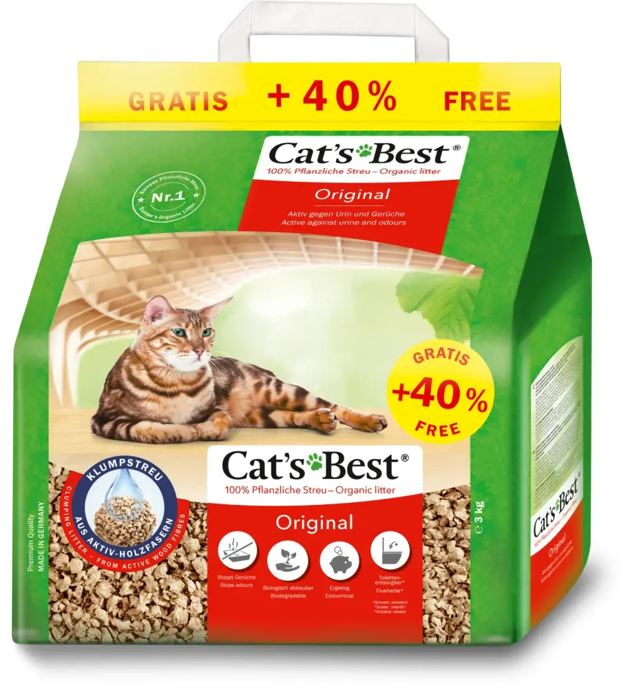Asternut igienic pentru pisici Cat s Best Original 5 + 2 L