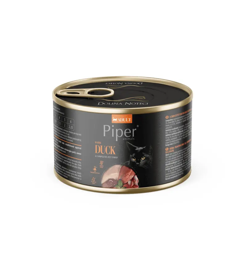 Hrana umeda pentru pisici PIPER CAT, rata, conserva 185g