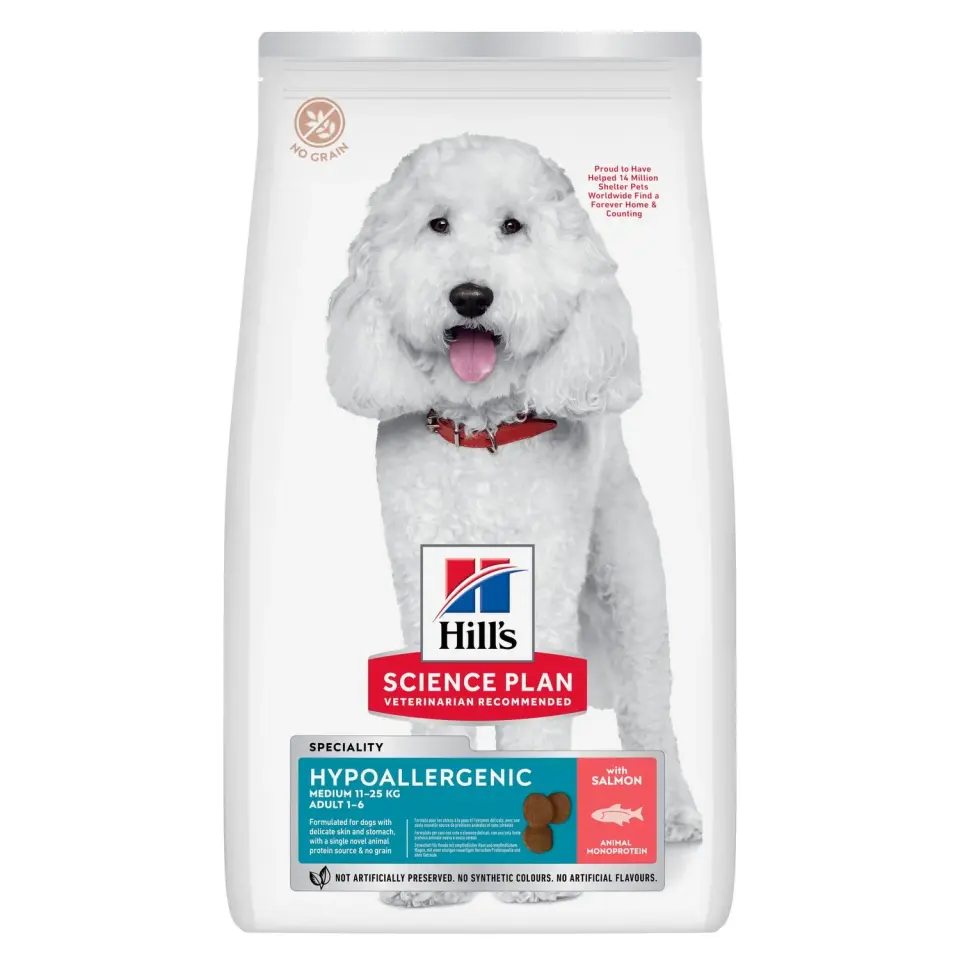 Hrana uscata pentru caini Hill s SP Hypoallergenic Medium Adult cu somon 12 kg