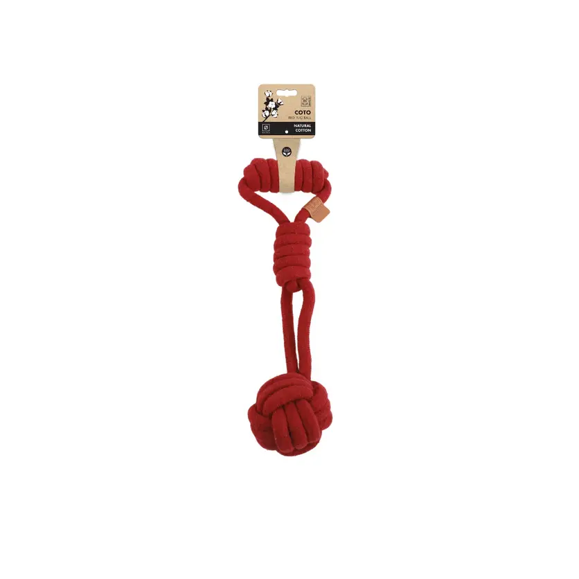 10662105 COTO Eco rope dog toys Red Tug Ball 36cm