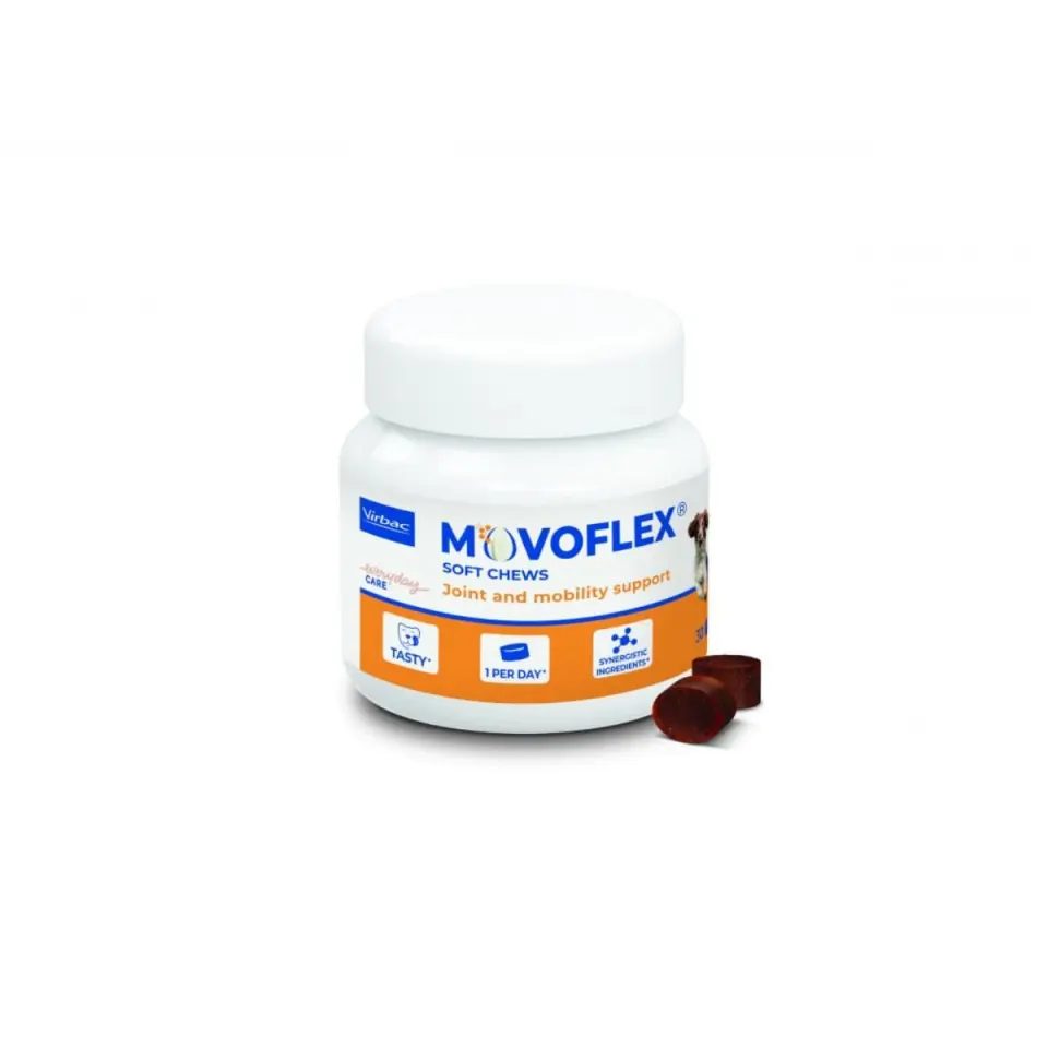 VIRBAC Movoflex Soft Chews ( 15 - 35kg), supliment sistem articular câini, comprimate masticabile