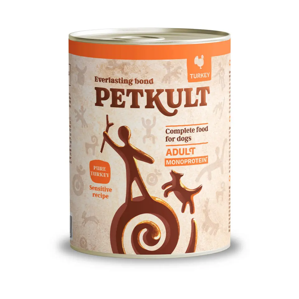 PETKULT Monoprotein Sensitive, Curcan și Cartof, conservă hrană umedă monoproteică fără cereale câini, 800g