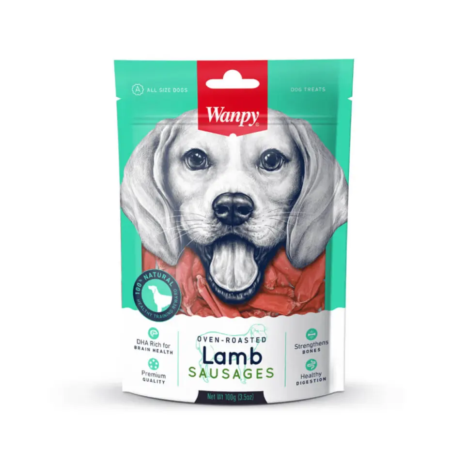 WANPY Sausages, XS-M, Miel, punguță recompense câini, 100g
