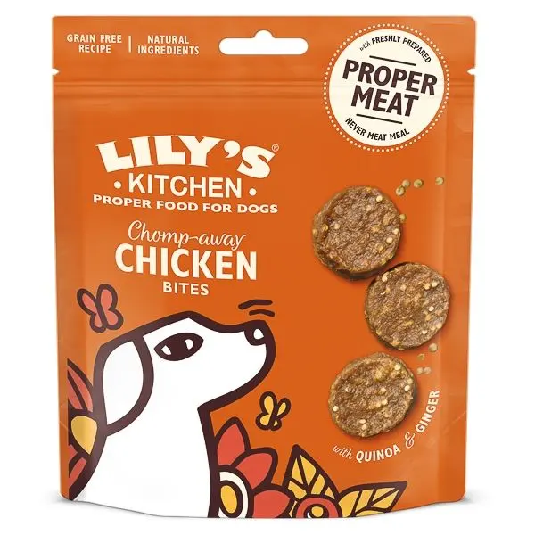 Lily's Kitchen Chomp-Away Chicken Bites Dog Treats, 70 g