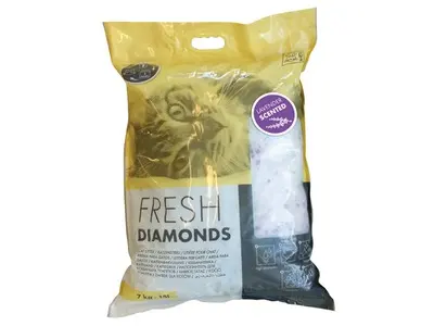 Nisip silicat pentru pisici ,M-PETS, FRESH DIAMONDS SILICAT, Lavanda, Pachet 2 X 15L