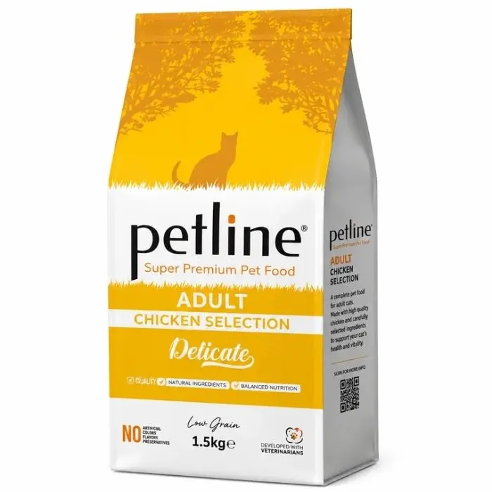 Hrana uscata pisici, Petline Delicate Adult, Pui, 1.5 kg