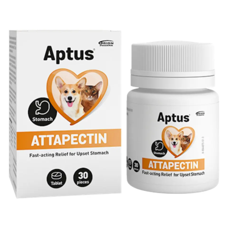 APTUS Attapectin Vet, supliment sistem digestiv câini, comprimate APTUS Attapectin Vet, XS-XL, supliment sistem digestiv câini și pisici, cutie, 30 comprimate