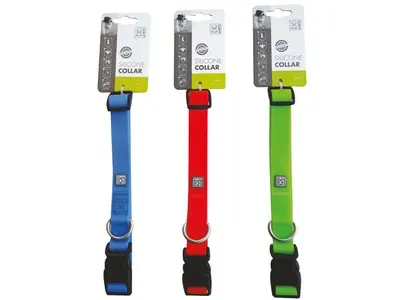 Zgarda caini din silicon, roz, ajustabila, 30-40 cm x 2 cm, marime M