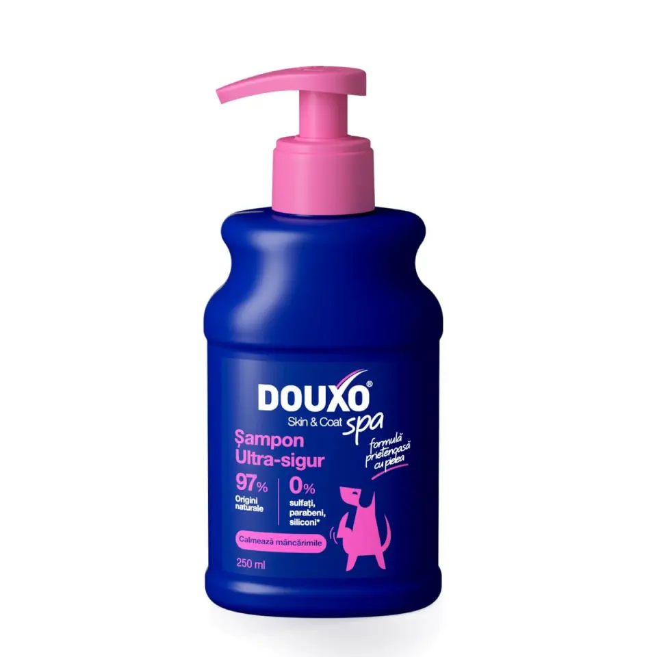 DOUXO SPA Itch Soothing, șampon câini, anti-mâncărime, calmant, Vanilie și Nucă de cocos, flacon, 250ml