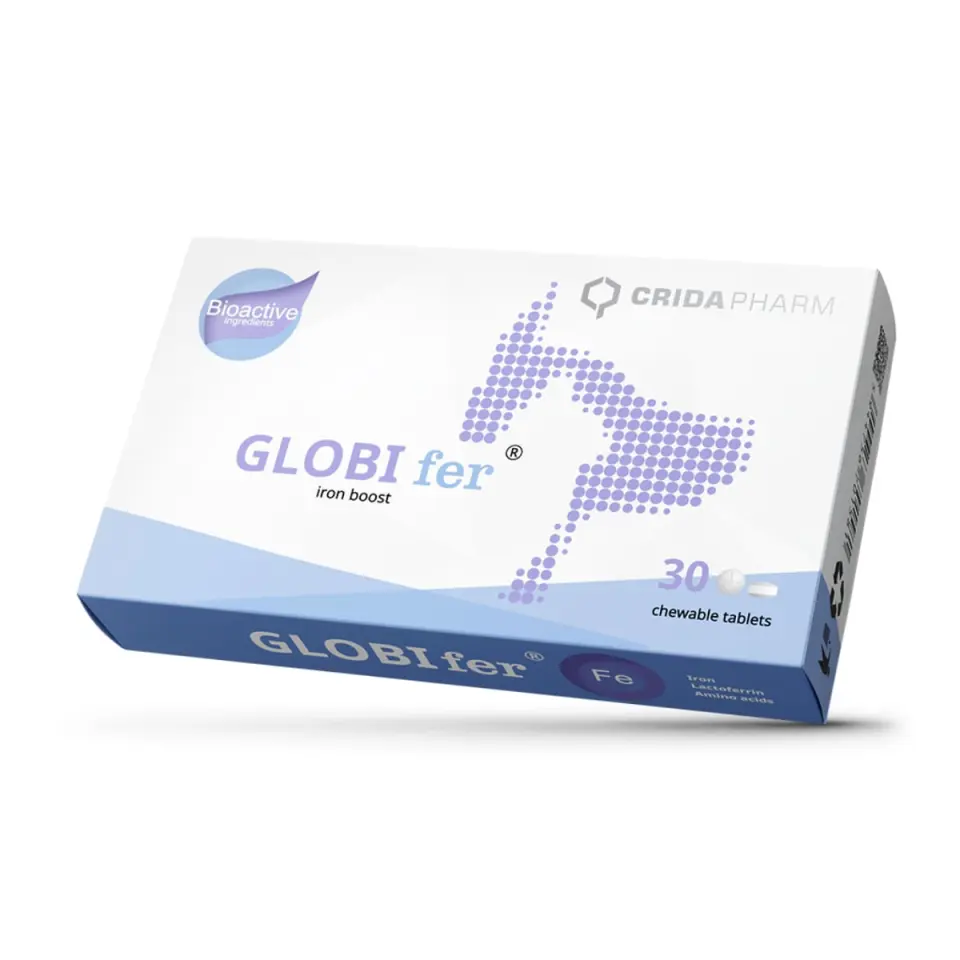 CRIDA PHARM Globi Fer Iron Boost, supliment sistem cardio-vascular câini, comprimate masticabile