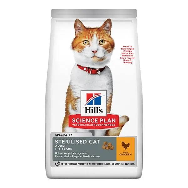 Hrana uscata pisici, Hill's Science Plan Feline Adult Sterilised Chicken, 1.5 kg