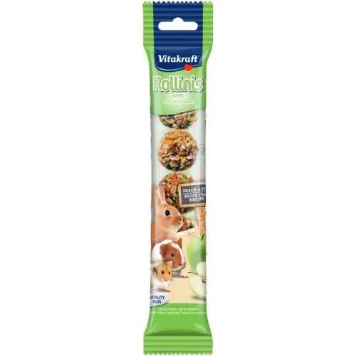 Recompensa pentru rozatoare, Vitakraft Rollinis Mere, 40 g