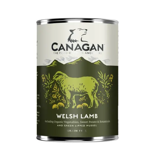 Hrana umeda pentru caini Canagan Grain Free cu miel si peste alb 400 g