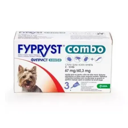 Antiparazitar extern pentru caini Fypryst Combo S 2-10 kg x 3 pipete