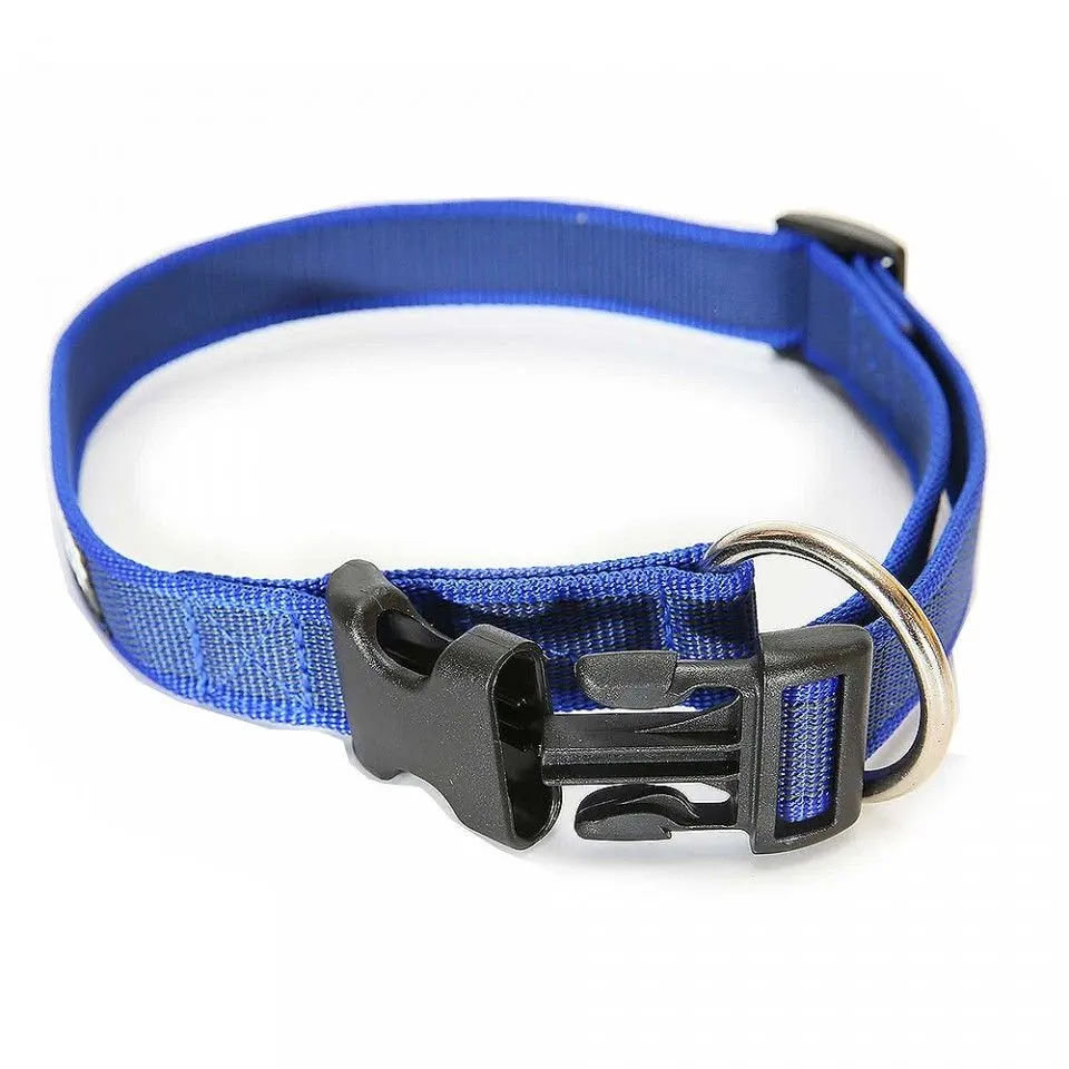 Zgarda nylon reglabila, Albastru-Gri, 25 mm