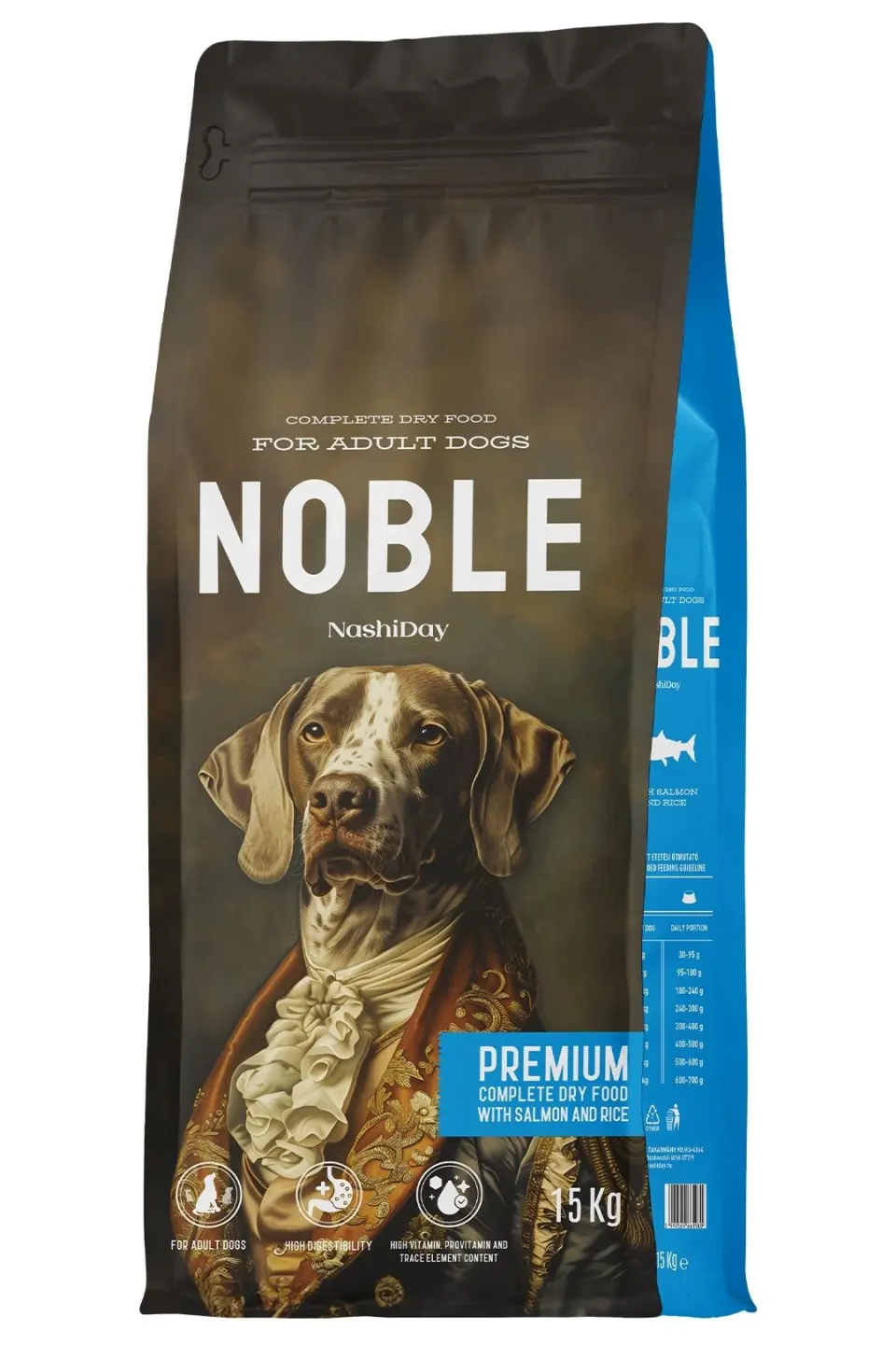 Hrana Premium Uscata Caini, NashiDay Noble, Somon si Orez, 15 kg