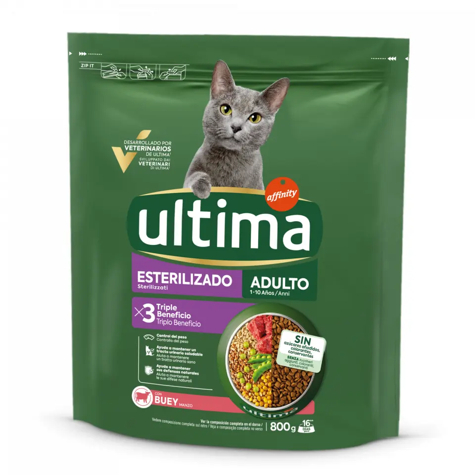 Hrana uscata pisici, Ultima Cat, Adult Sterilizat Vita, 800 g