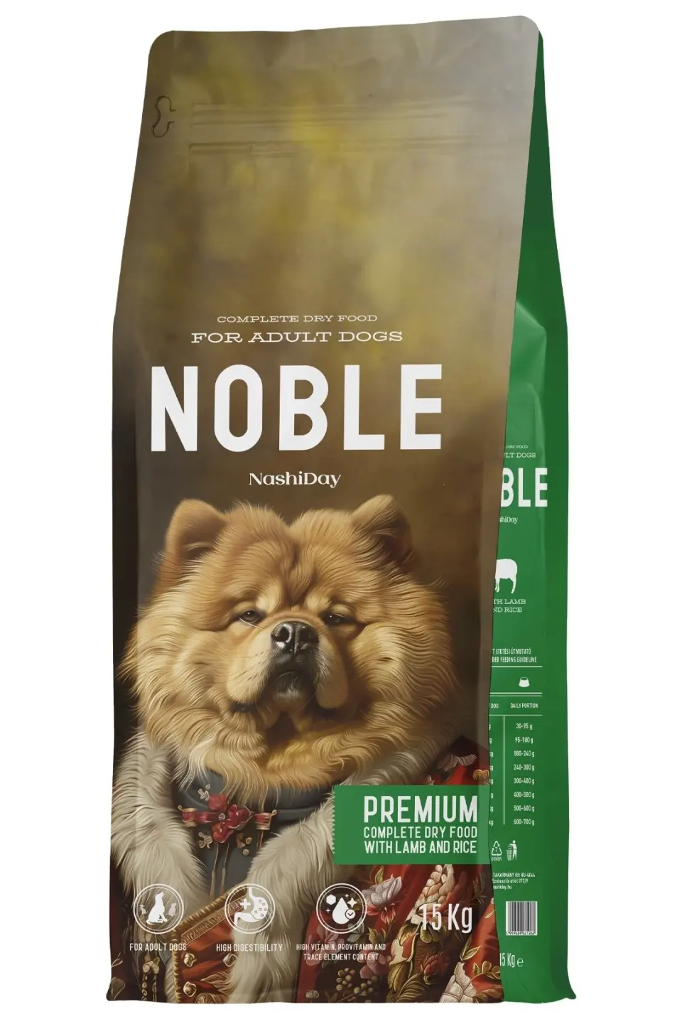 Hrana Premium Uscata Caini, NashiDay Noble, Miel si Orez, 15 kg