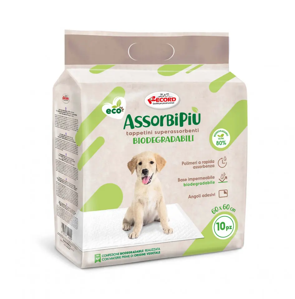 Covorase absorbante biodegradabile, AssorbiPiu Eco, 60 x 60 cm, 10 bucati
