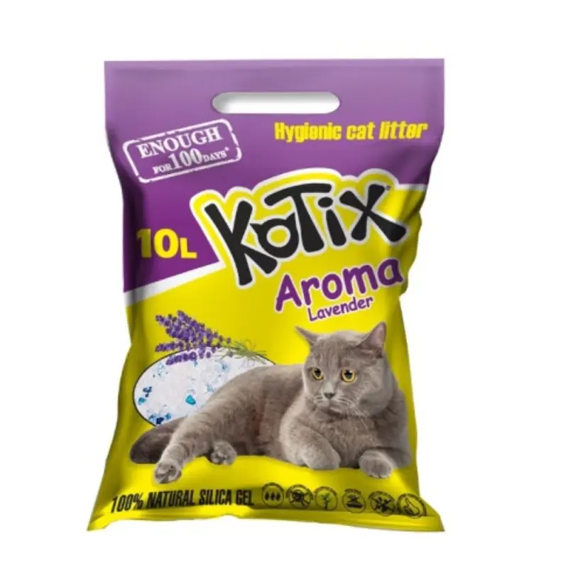 Asternut igienic pentru pisici, silicat, Kotix Lavanda, 10 L/ 4 kg