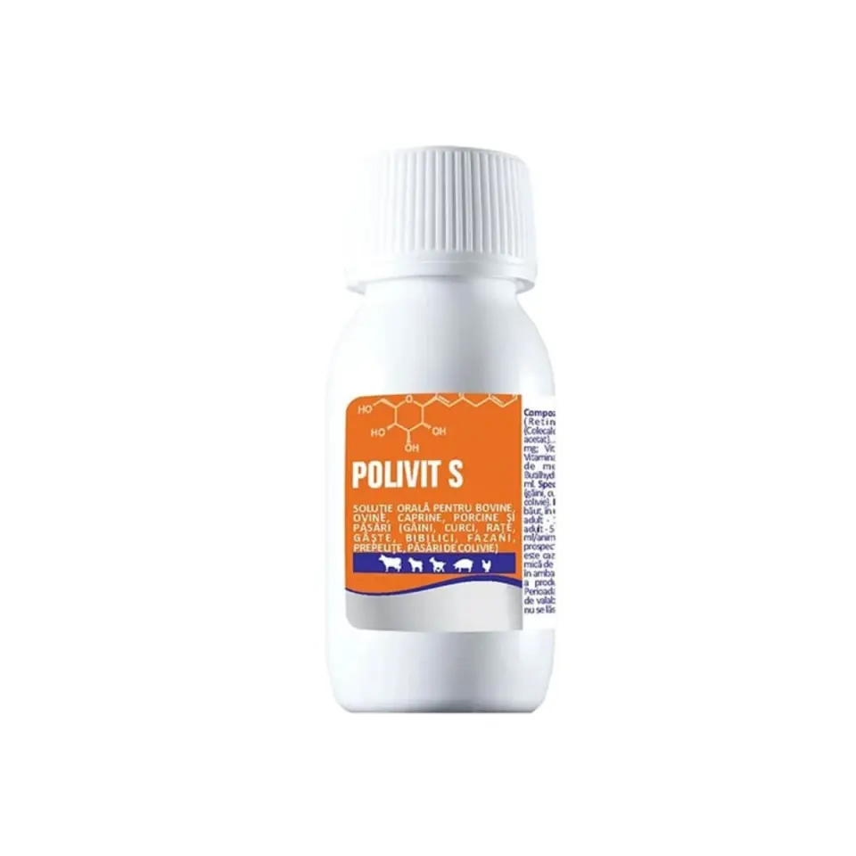 POLIVIT S, multivitamine animale și păsări, flacon, suspensie orală