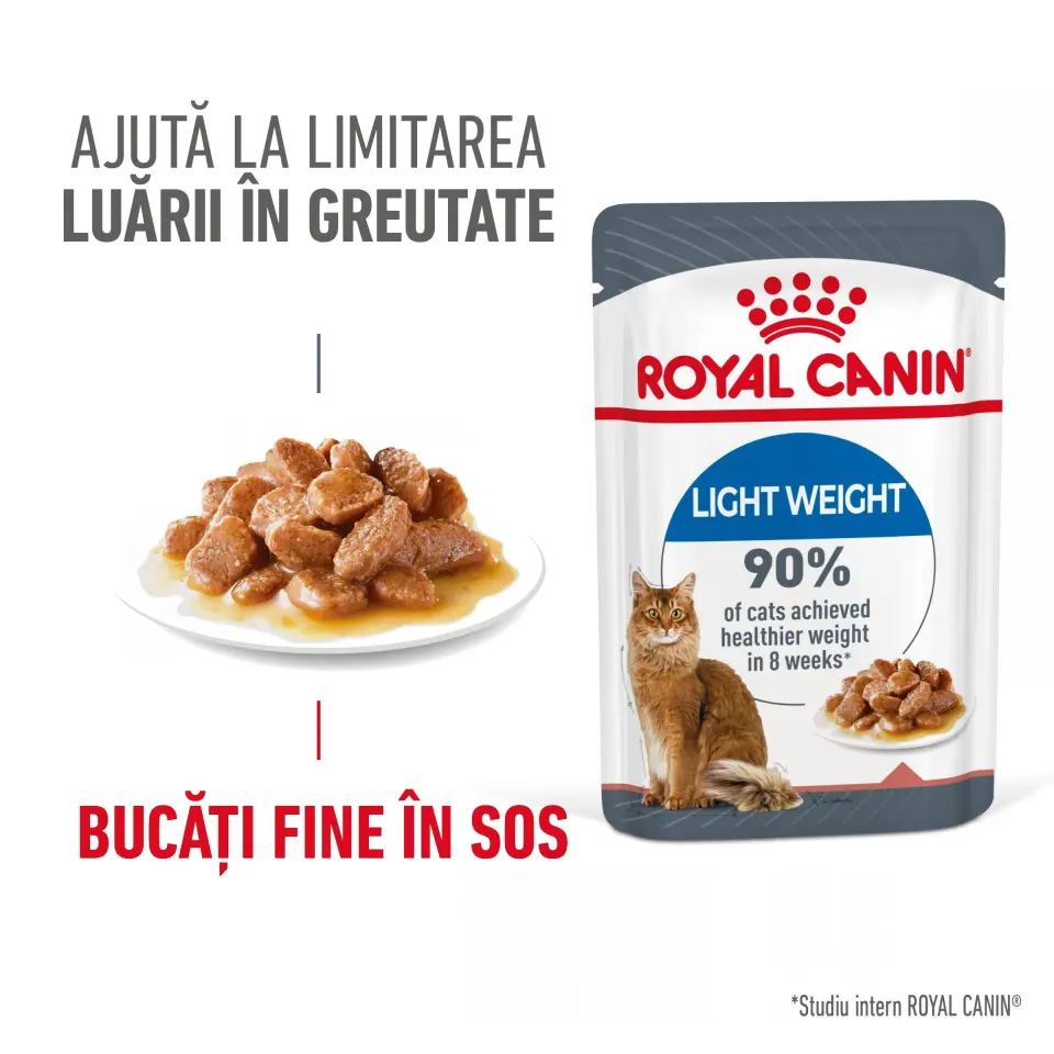 Royal Canin Light Weight Care Adult hrana umeda pisica, limitarea cresterii in greutate (in sos), 12 x 85 g