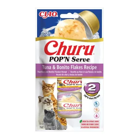 Ciao Churu Cat Pop n Serve Reteta cu Ton si Fulgi de Bonito