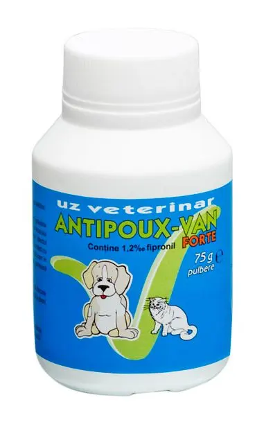 Pudra Antiparazitara Caini/ Pisici, Antipoux Van Forte, 75 g