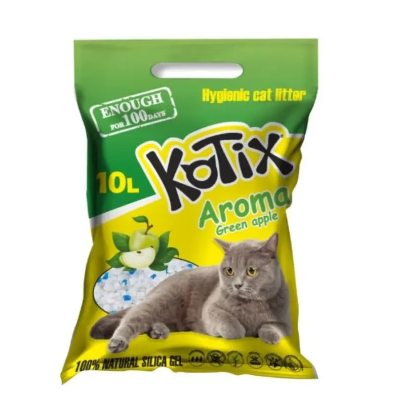 Asternut igienic pentru pisici, silicat, Kotix Mar Verde, 10 L/ 4 kg
