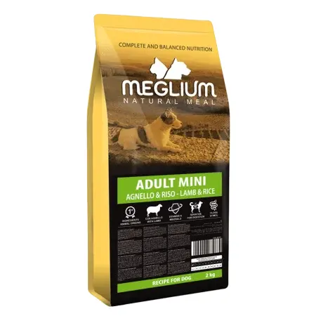 Hrana uscata pentru caini Meglium Mini Adult cu miel orez 7 kg