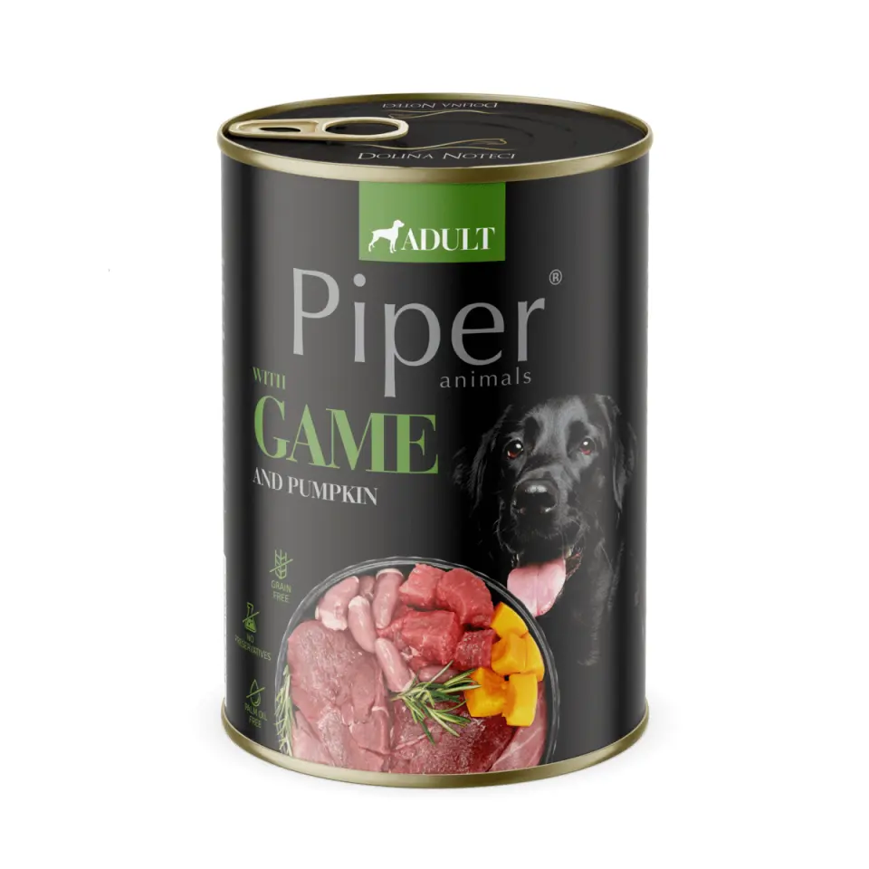 Hrana umeda pentru caini PIPER DOG, vanat si dovleac, 400g