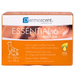 Dermoscent Essential 6 spot-on Câine 0-10 kg: 4 pipete, acizi grași esențiali
